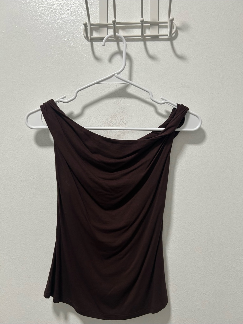 Target Brown Draped One-Shoulder Tank Top